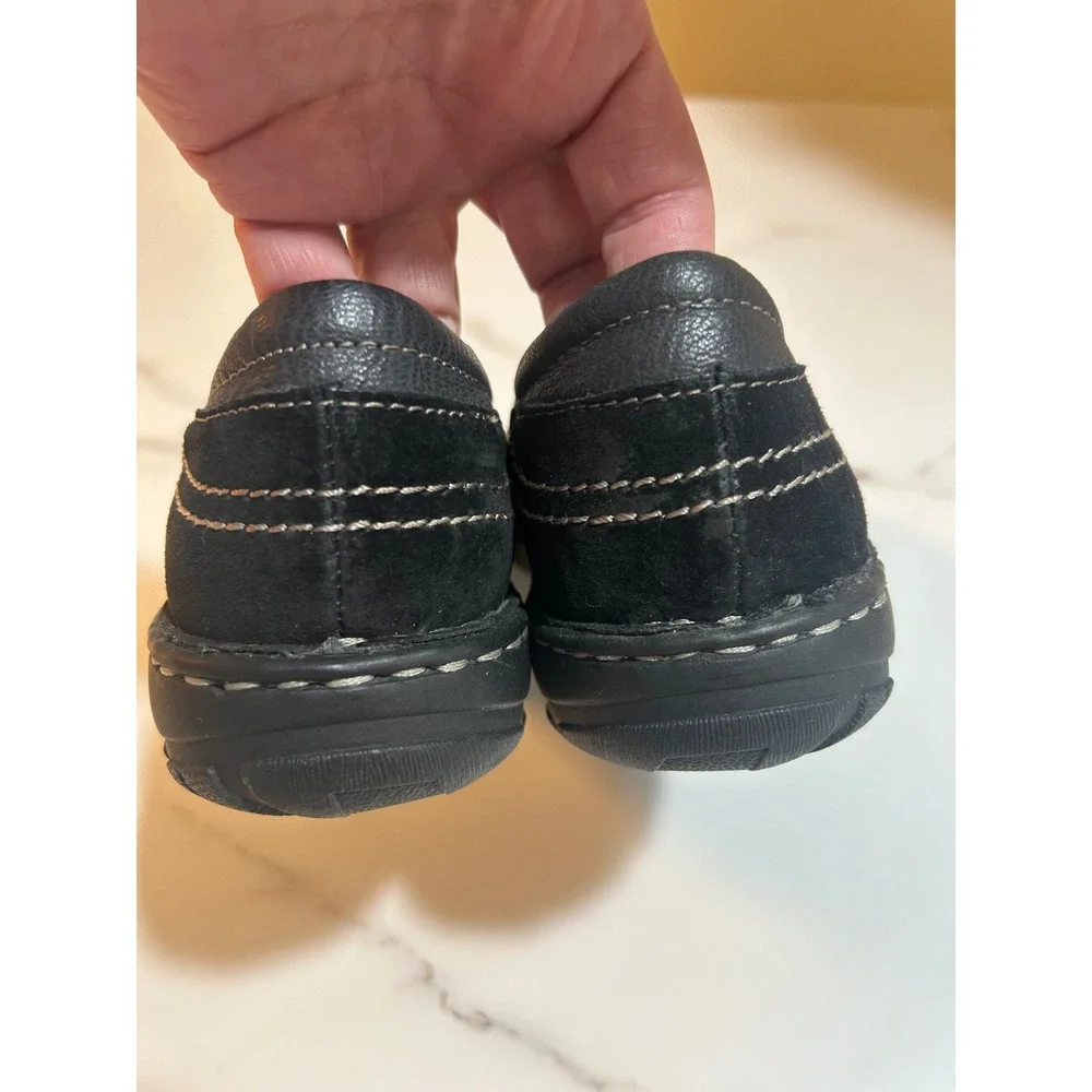 Earth Spirit Black Leather Suede Ballet Flats Gelron 2000 Comfort Shoes Size 9